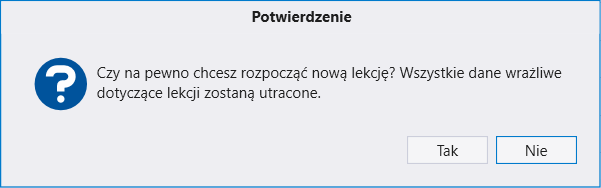 Potwierdzenie rozpoczęcia nowej lekcji