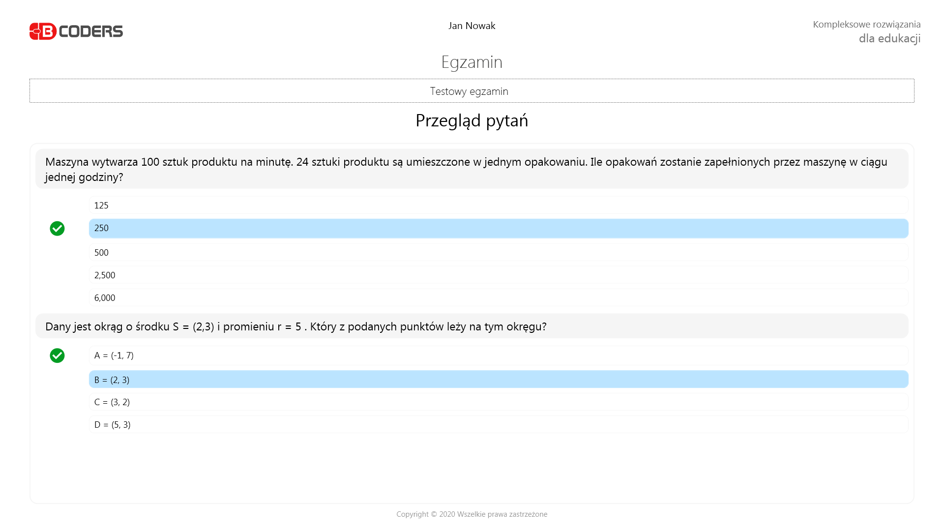 Przegląd pytań