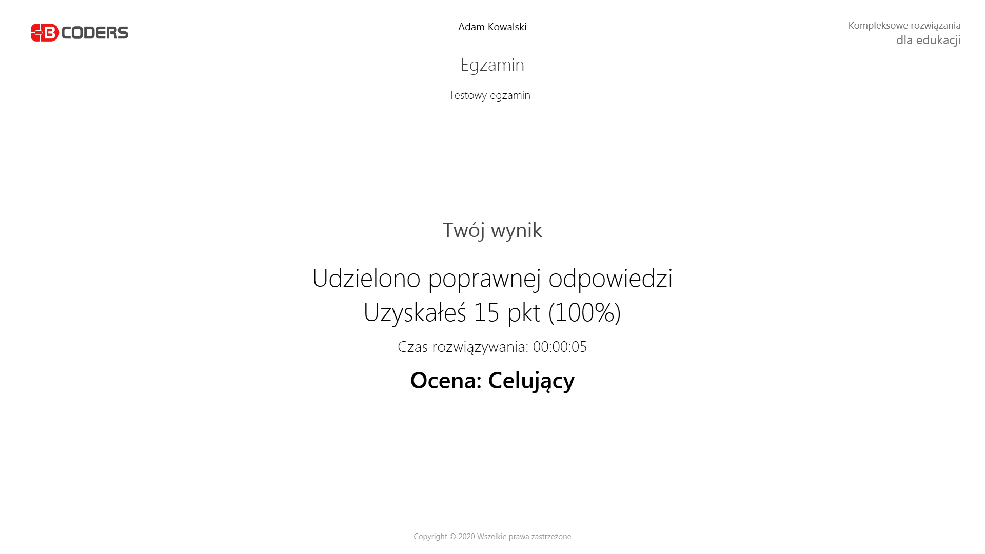 Wynik egzaminu