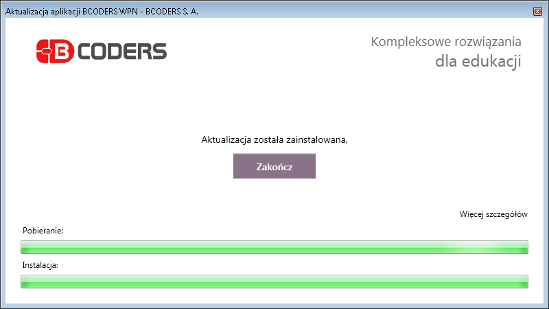 Aktualizacja zainstalowana